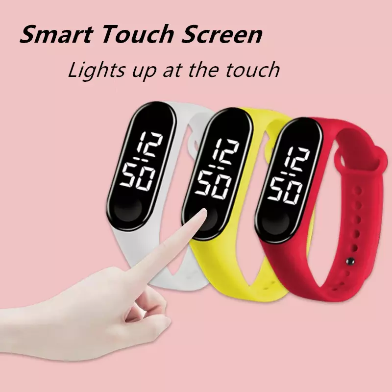 어린이 시계 무브먼트 LED 시계, 방수 스마트 터치, 학생 스포츠 팔찌, 디지털 전자 제품, 8 가지 색상