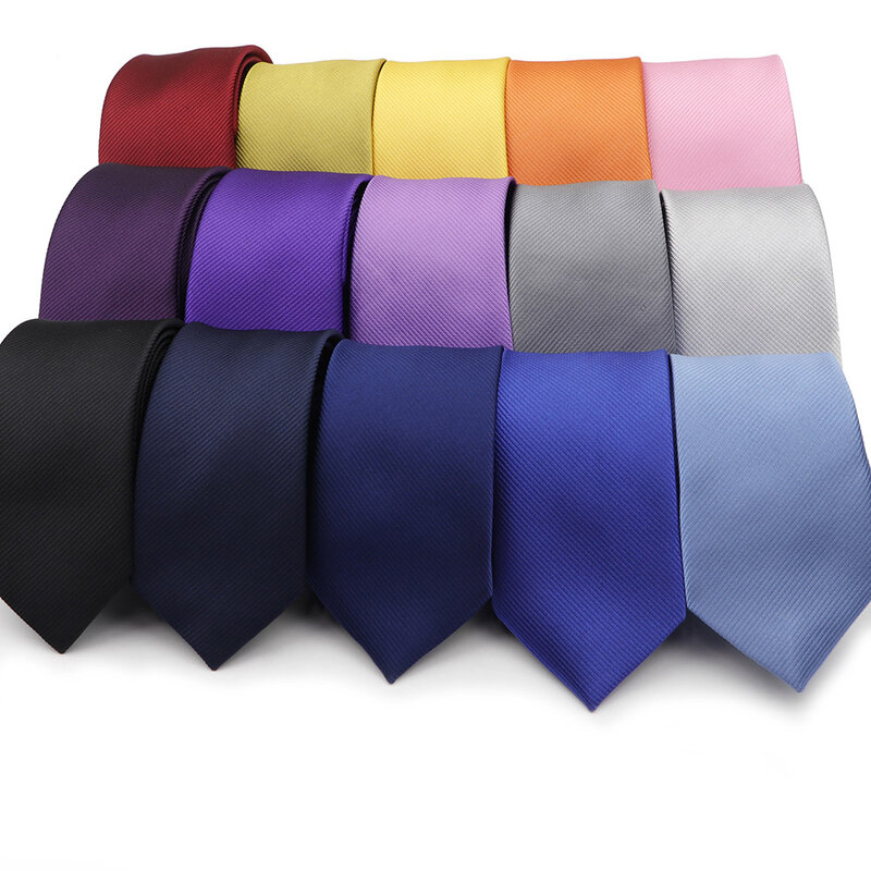 Dasi warna polos klasik untuk pria, dasi leher bisnis lebar 7.5cm dasi pengantin pria Gravata