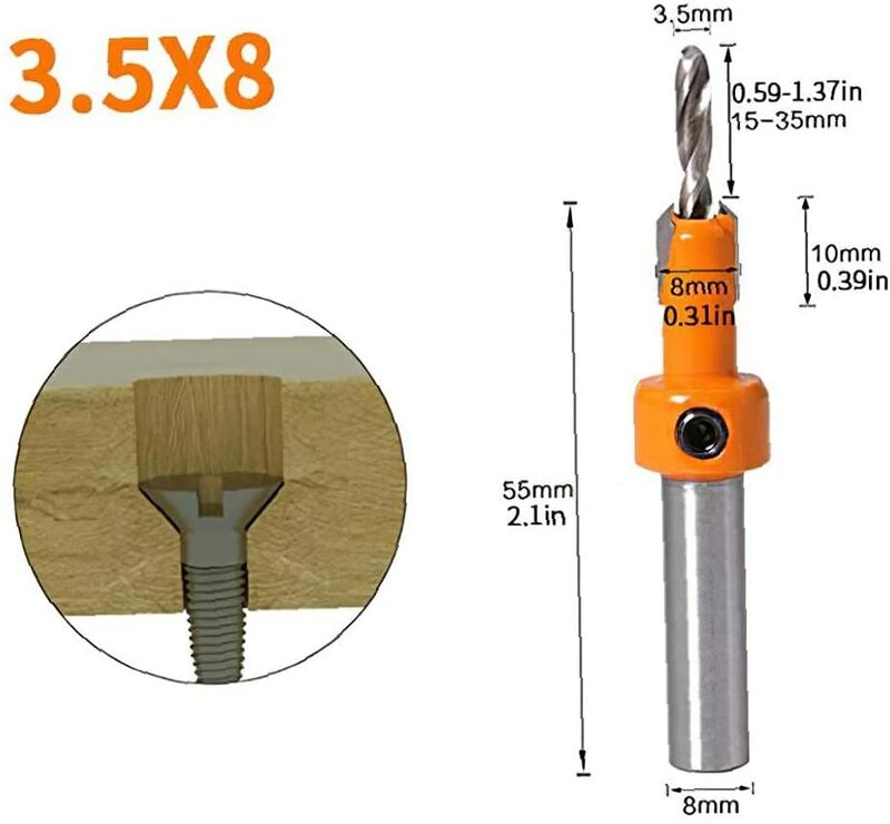 Schaft HSS Holzbearbeitung Senker Router Bit Set Schraube Extractor Remon Abriss für Holz Fräser