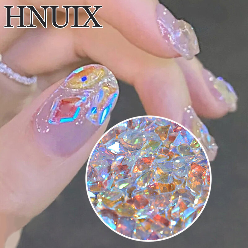 Breloques pour ongles en cristal, 50 pièces, décorations Nail Art, strass de luxe pour ongles en forme de diamant plat pour bricolage, fournitures de manucure