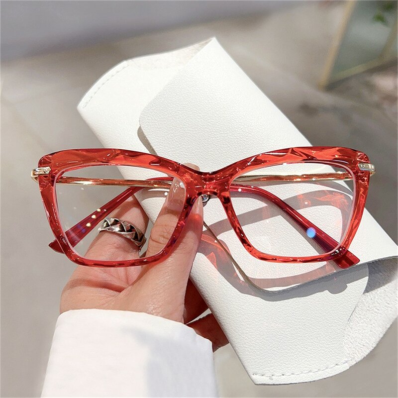 Kacamata Anti sinar biru mode KLASSNUM, kacamata pelindung mata, kacamata komputer, kacamata Retro klasik, bingkai mata kucing untuk wanita