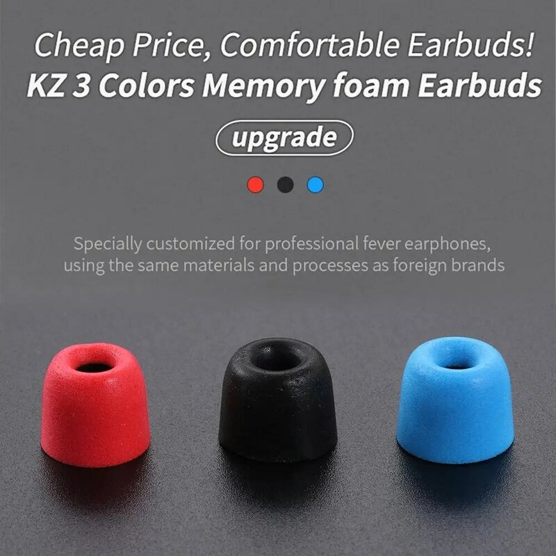 3Pair(6pcs) KZ New Upgrade Original Noise Isolating Comfortble Memory Foam Ear Tips Pads Earbuds For In Earphone Headphones