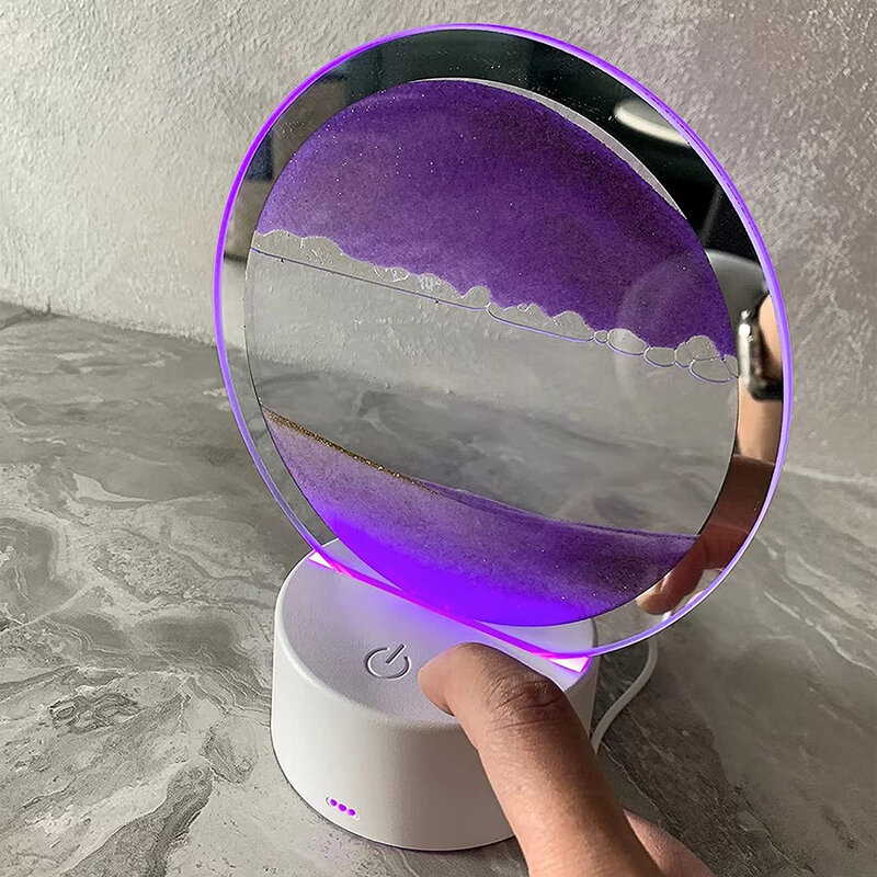 Creative Led Quicksand Lamp Rgb Sandscape Touch Light Bewegende Zand Kunst Foto 3D Zandloper Nachtlampje Diepzee Sandscape Lamp