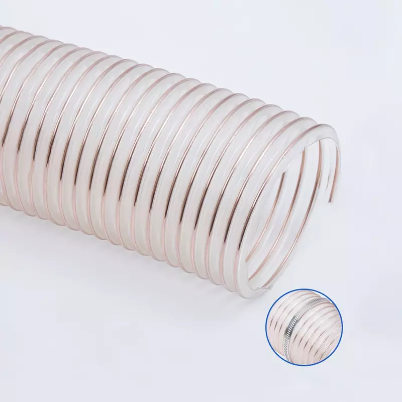 Transparent PU Tube, Dust Suction, Vacuum Fume Exhaust Hose, Exhaust Pipe Air Tube, Inner Diameter 25-100mm, 1-5m * 0.63mm
