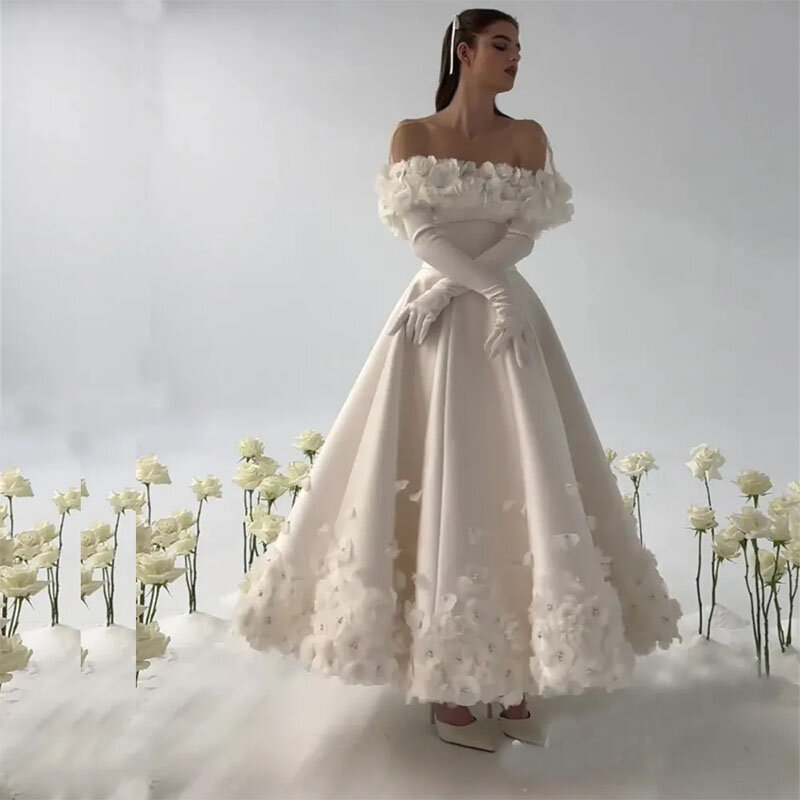Mode Blume Ballkleider mit Umhang Schatz Rüschen knöchel lange formelle Abendkleid A-Linie Hochzeits feier Kleid (keine Handschuhe)