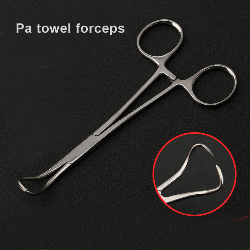Alicates de toalla de acero inoxidable de alta calidad, herramientas de instrumentos quirúrgicos, grandes, finos, PA