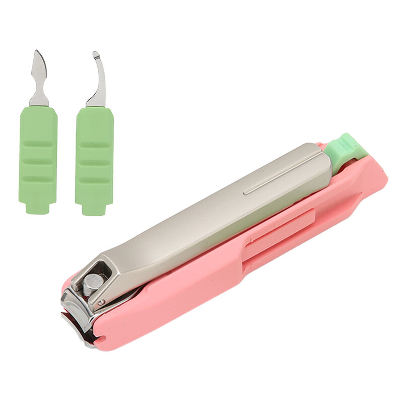 Nail Clippers Stainless Steel Professional Nail Grooming Kit for household Nail Salon(Pink Green )
