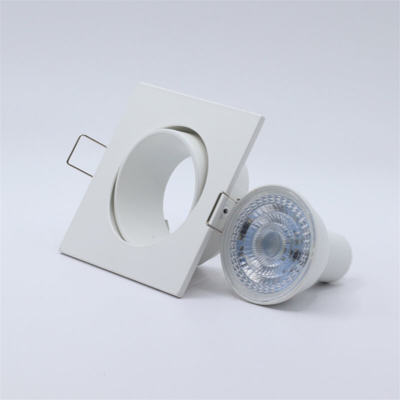LED Ceiling Downlights Frame Recessed Round Rotatable Gu10 MR16  Lamps Holder Double Ring LED Socket Base Spot Bracket Fitting