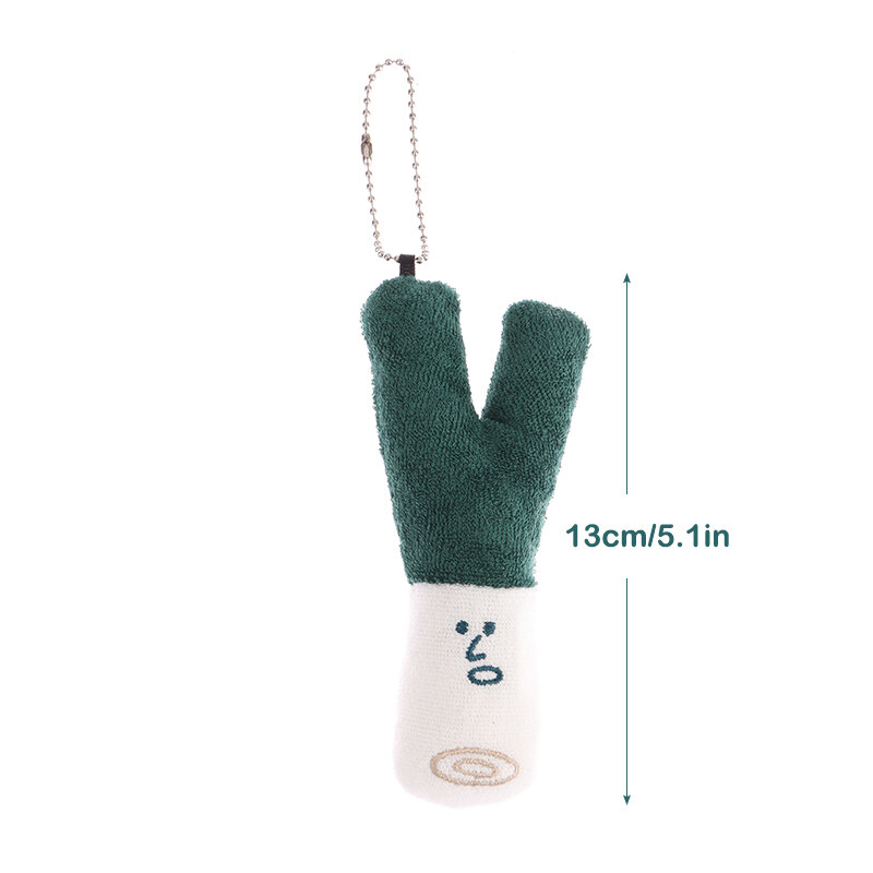 Green Onions Plush Toy Cartoon Vegetable Pendant Soft Stuffed Doll Keychain Backpack Car Bag Key Ring Decor Kid Gift