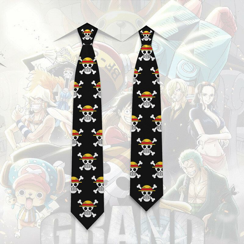 Jednoczęściowa modna krawat Anime Cosplay czaszka jedwab poliestrowy szczupłych mężczyzn kobiet krawat osobowość pragnie akcesoria imprezowe prezent