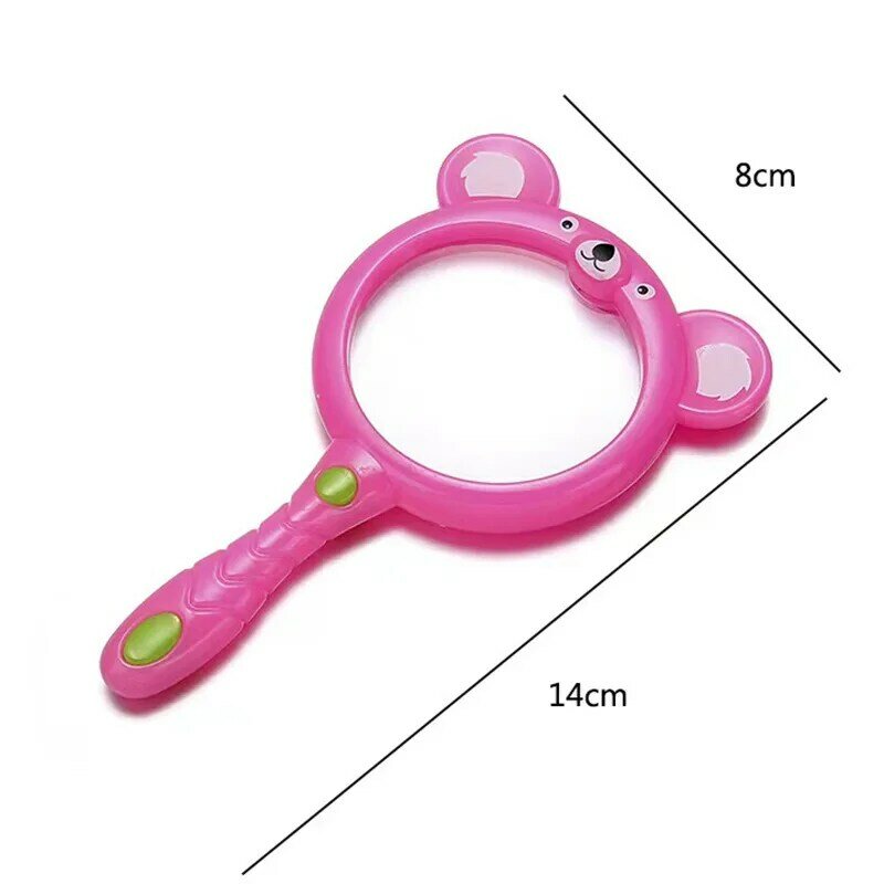 2PC Random Cartoon Funny Kids Magnifying Glass Toys Kids Montessori Educational Toys Children Outdoor Observation Toy Gifts
