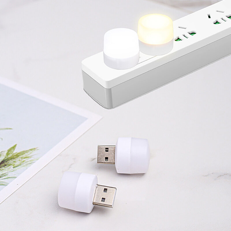 Multicolor USB Plug LED Mini Luz Noturna, Luz Ambiente Colorida, Carregamento de Energia Móvel, Pequena Lâmpada, 5V, 1W