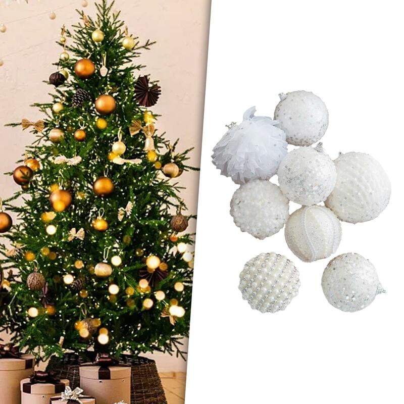 8 buah bola Natal hiasan gantung liontin multifungsi Aksesori antipecah dekorasi Natal untuk perapian mantel