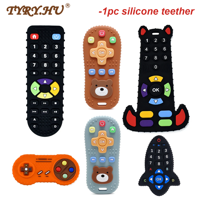 1 Buah Silikon Bayi Teether TV Remote Control Bentuk Teether Rodent Gum Pereda Sakit Gigi Mainan Anak-anak Mainan Pendidikan Sensorik