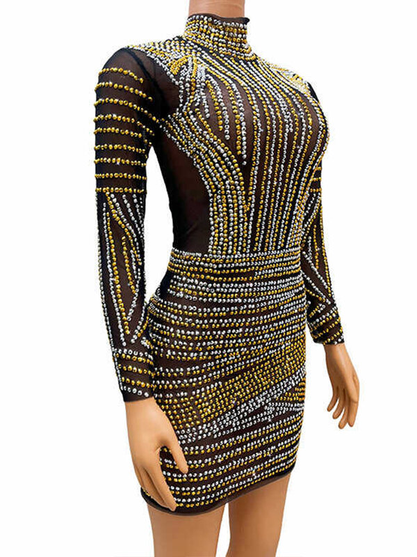 Высококачественное популярное эластичное платье с бриллиантами на ягодицах, новинка 2024, модная женская одежда на заказ