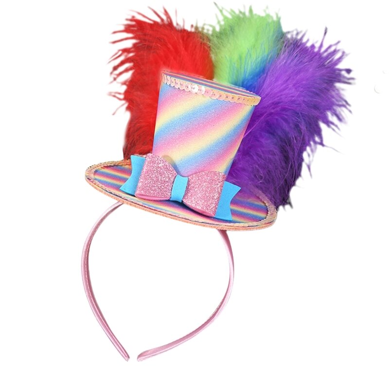 Fascia per capelli con cappello arcobaleno per donna uomo, taglia universale, per feste, festival, decorazioni per stanza
