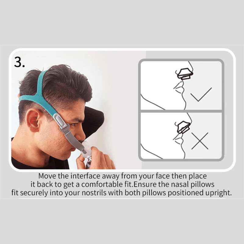 Per BMC-P2 CPAP federa per cuscino nasale con copricapo S M L cuscini aiuto per dormire per russare