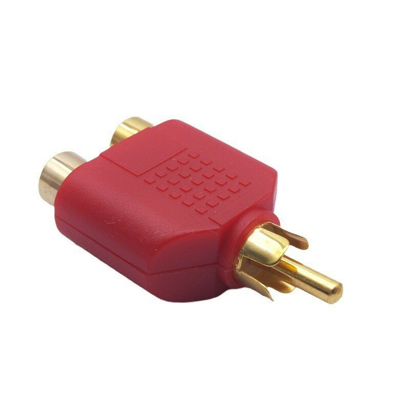 1 Male To 2 Female RCA Y Splitter AV Audio Video Plug Converter AV Jack RCA Plug To Double Adapter