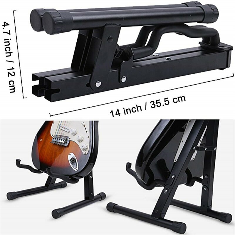 Guitar Stand Folding A Frame Floor Universal Metal for Acoustic Classical Electric Bass Guitars Banjo Ukulele Portable