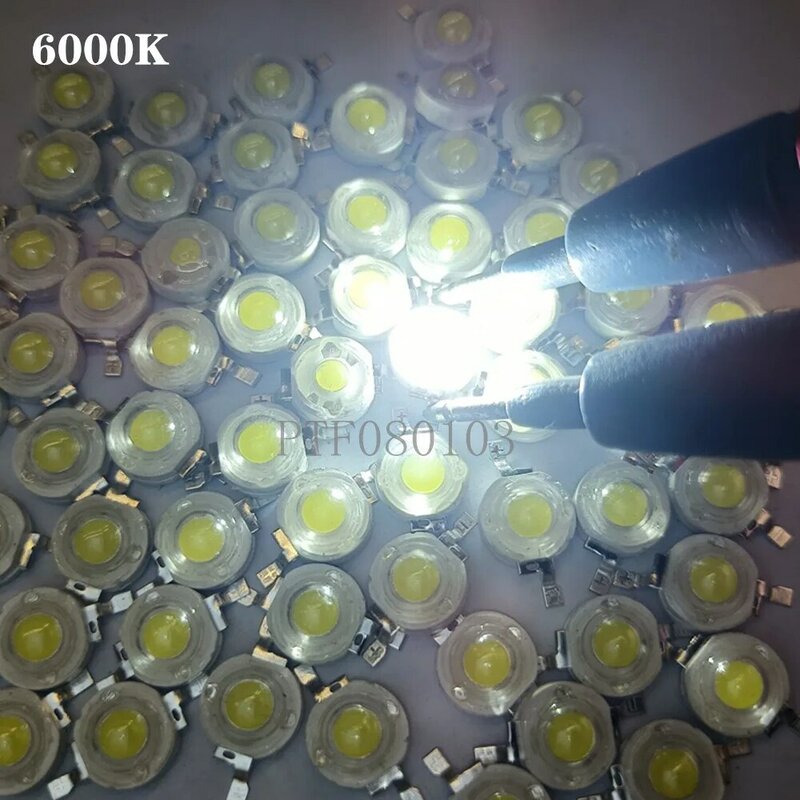 50pcs LED 3W High Power Chip Light Beads Diode Cold Warm Neutral White 10000K Cyan Ice Blue For SpotLight Downlight Lamp Bulb