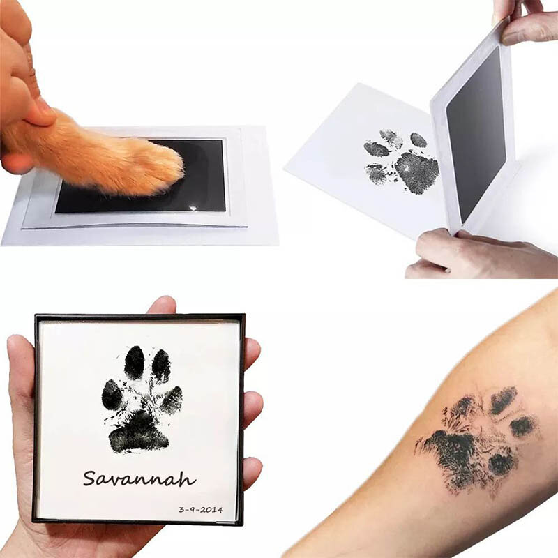 Aman Tidak Beracun Jejak Kaki Bayi Handprint Tidak Ada Sentuhan Kulit Tinta Tanpa Tinta Kit untuk 0-10 Bulan Baru Lahir Hewan Peliharaan Anjing Cetakan Kaki Souvenir
