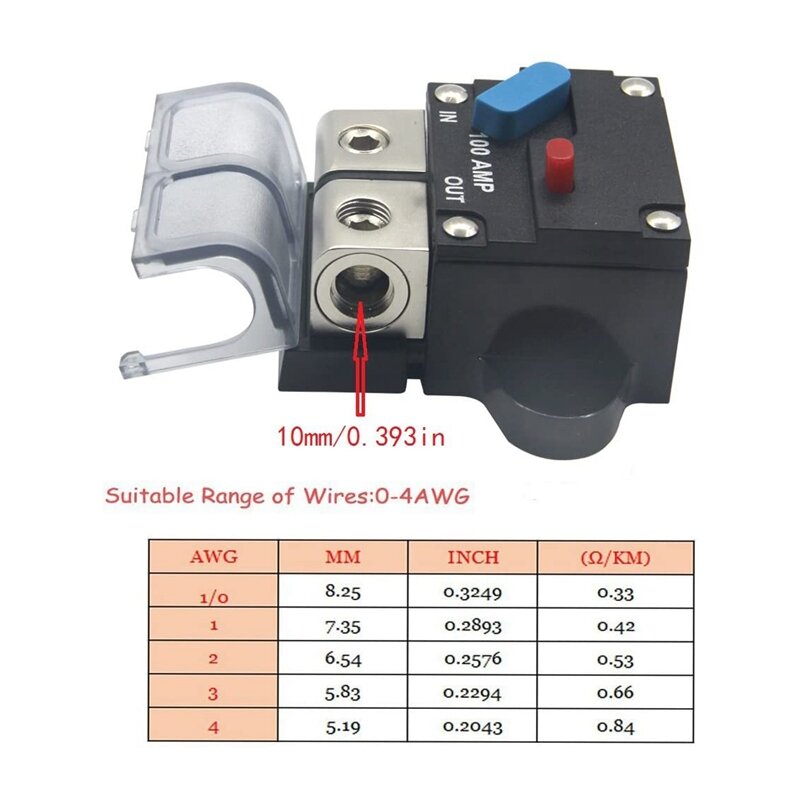 12-24 Volt DC 200A Circuit Breaker Trolling-Motor Auto Auto Marine Stereo Audio Inline-Sicherung Halter Inverter