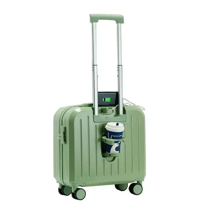 Bagaglio da imbarco da 20 pollici valigia da viaggio Spinner Carry-on ricarica USB Password Trolley borsa da viaggio con portabicchieri