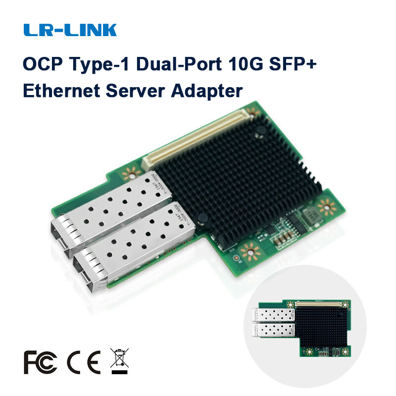 LR-LINK 3002PF OCP2.0 Dual-port 10G Ethernet Network Card(NIC) Adapter with Server  SFP+ Intel 82599 Based