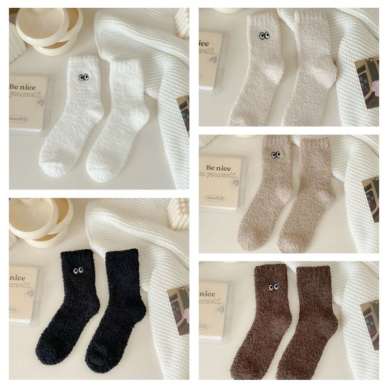 Harajuku Plush Socks Creative Thickened Ins Floor Socks Japanese Solid Color Female Hosiery Home