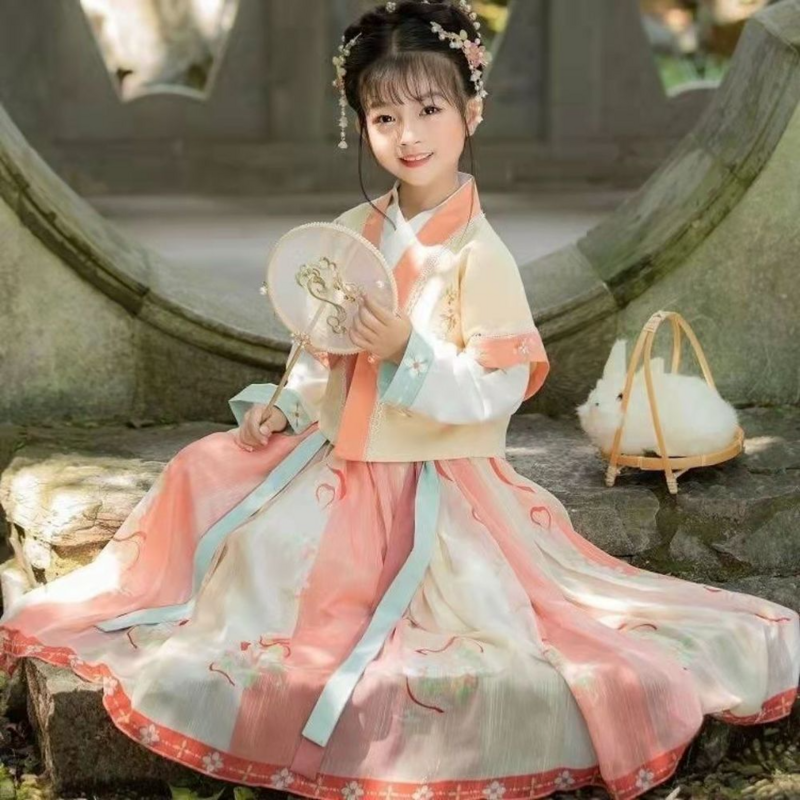 Ragazze cinesi Hanfu Dress fotografia per bambini natale Vintage bambini antica fata principessa tradizionale Tang Suit Cosplay