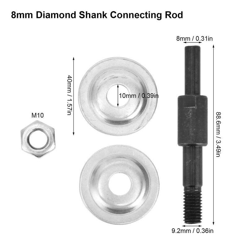Haste de conexão para disco de corte, extensão Arbor, adaptador de eixo roscado, roda de polimento, 6mm, 8mm