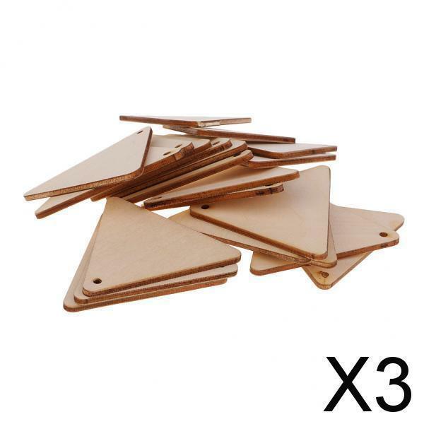 Peças de madeira inacabadas com furo para artesanato, forma do triângulo, 2-4pack, 20 pcs
