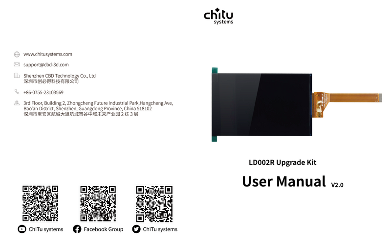 Kit de mise à niveau LCD monochrome Creality LD-002R 6.08 2k