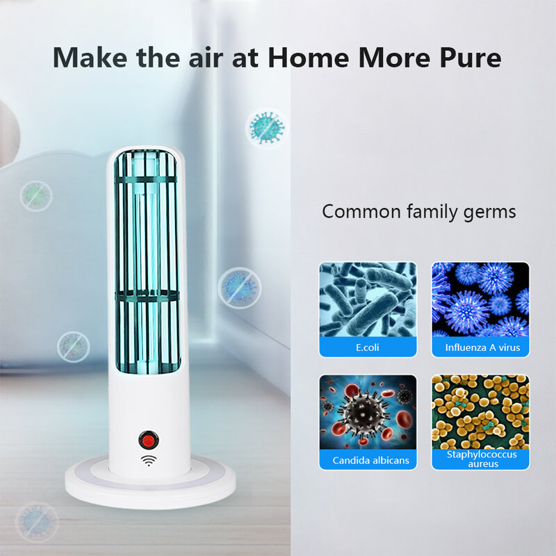 Germicidal Lamp UV Ozone Household Disinfection Lamp Home Sterilizer 360 Degrees Bulb Ozone Home Clean Air Night Light