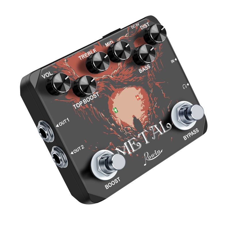 Rowin LTL-03 Heavy Metal  Muff  Top Boost Distortion  Guitar Effect Pedal   Metal Sounds Ture Bypass & Earphone Useable Output