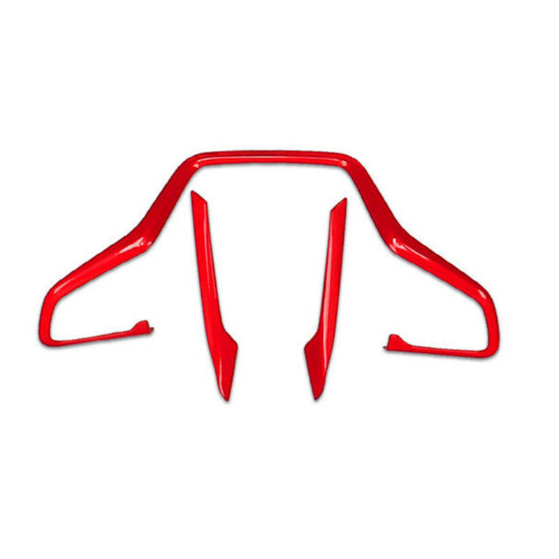 Embellecedor de cubierta de volante Interior de coche rojo para Honda Civic 2016-2020, 10. °