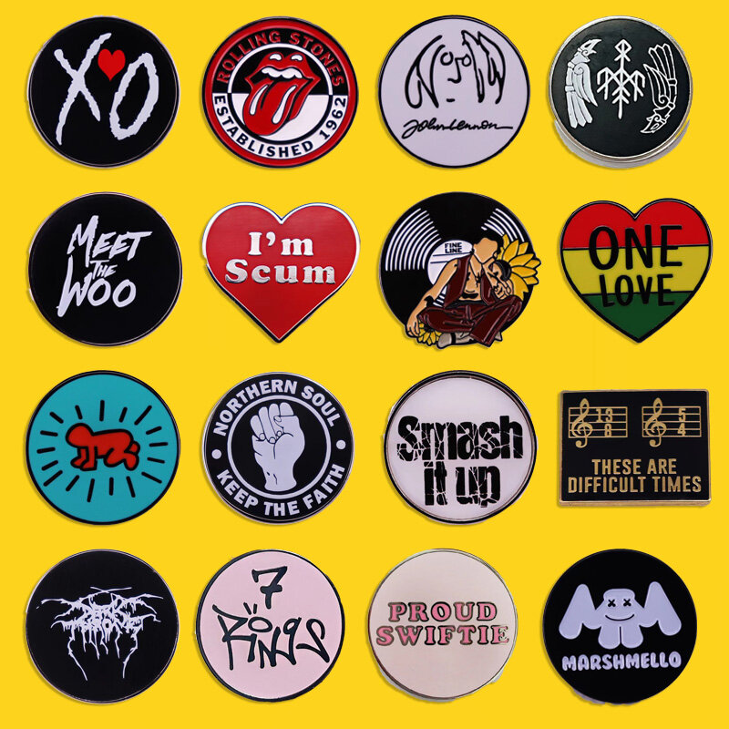 High Quality Rock Band Metal Pin Creative Music Album Record Singer Brooch Punk Badge Send Friends Fan Medal Jewelry Gift