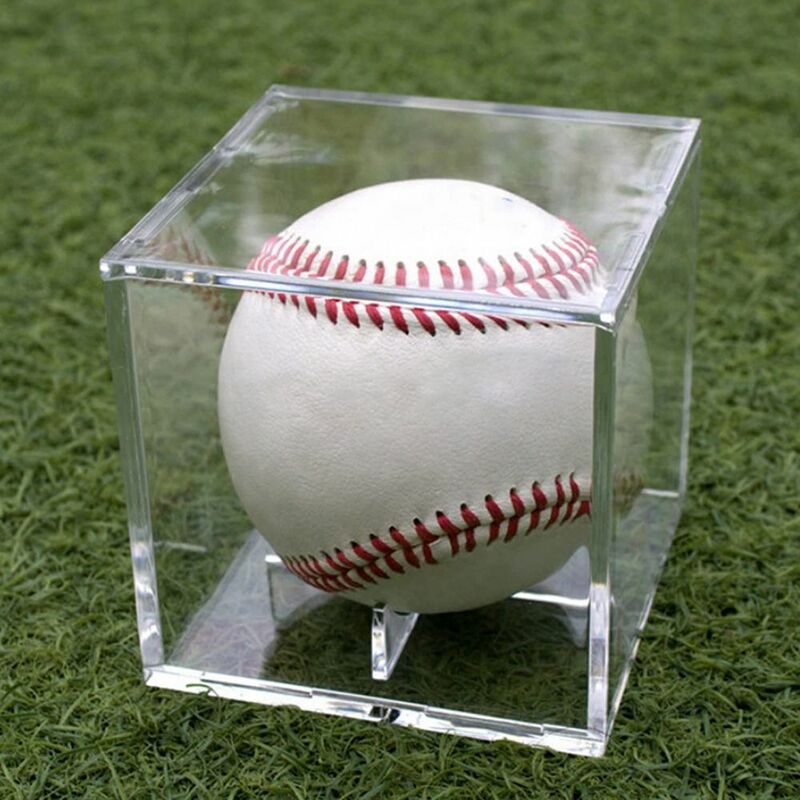 UV Protected Acrylic Ball Protector Baseball Display Cube Memorabilia Showcase Clear Display Case Baseball Case
