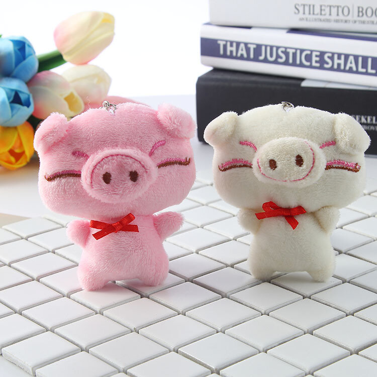 1PCS 10CM Silly Cute Pig Plush Doll Toy Mobile Phone Bag Keychain Charm Children's Cartoon Birthday Gift Doll Toys