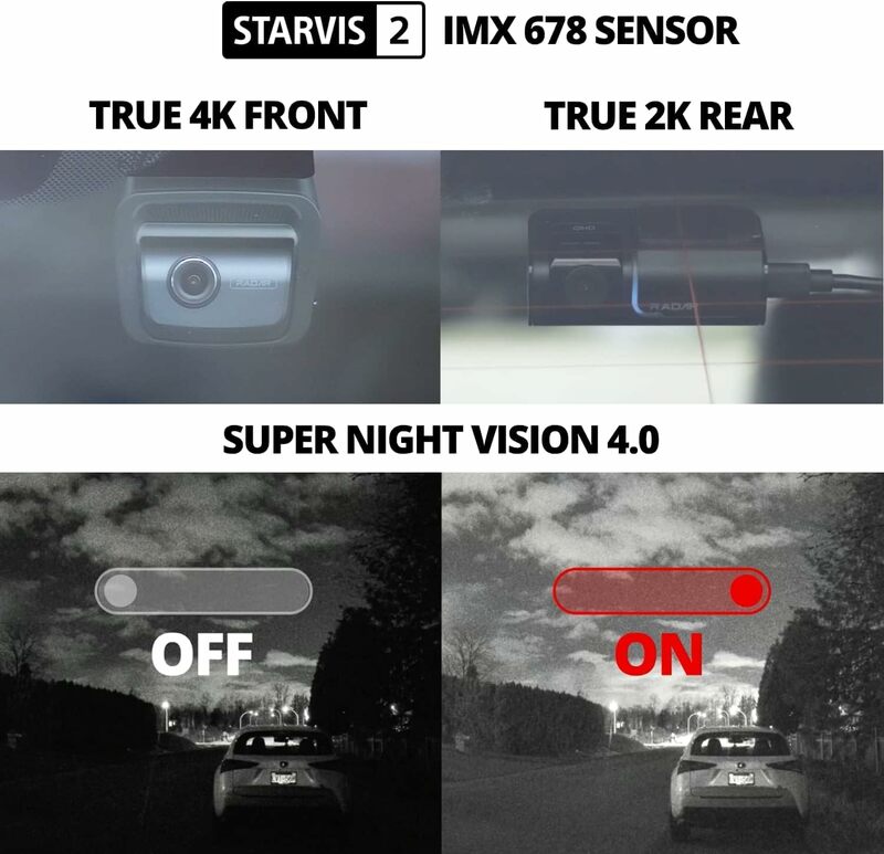 THINKWARE-Câmera Frontal e Traseira, Câmera Super Night Vision Car, Sensor STARVIS 2, Radar GPS Wi-Fi, U3000, 2CH 4K, 5GHz