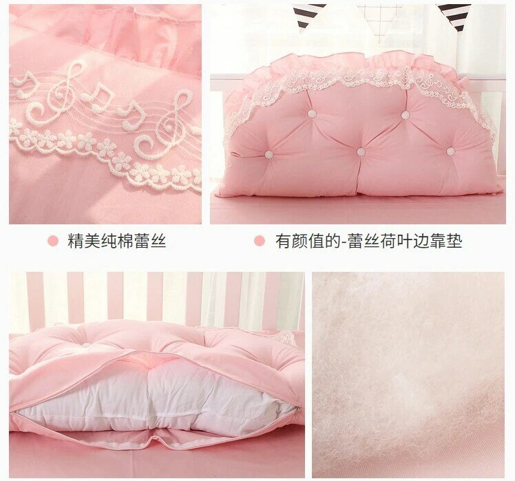 5Pcs Set Baby Cot Side Protector Cot Bumpers Baby Bed Sheet Beddings Pink White Grey Color Craddle Covers Cotton Four Seasons