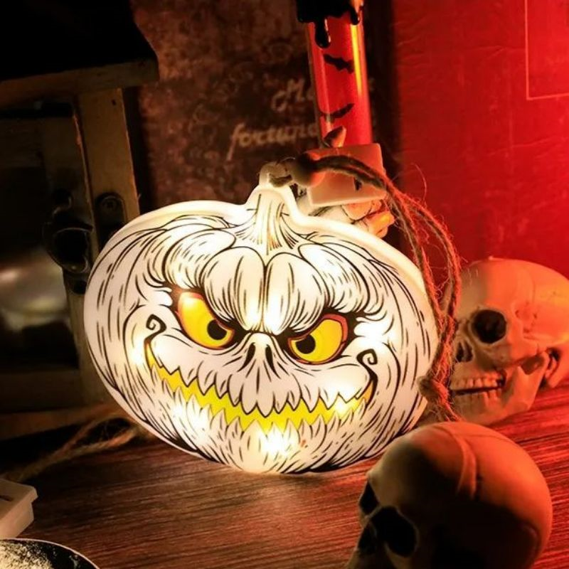 Lampu dekorasi Halloween LED pesta Halloween baru 2023 lampu String Festival hantu bola mata tengkorak hantu labu