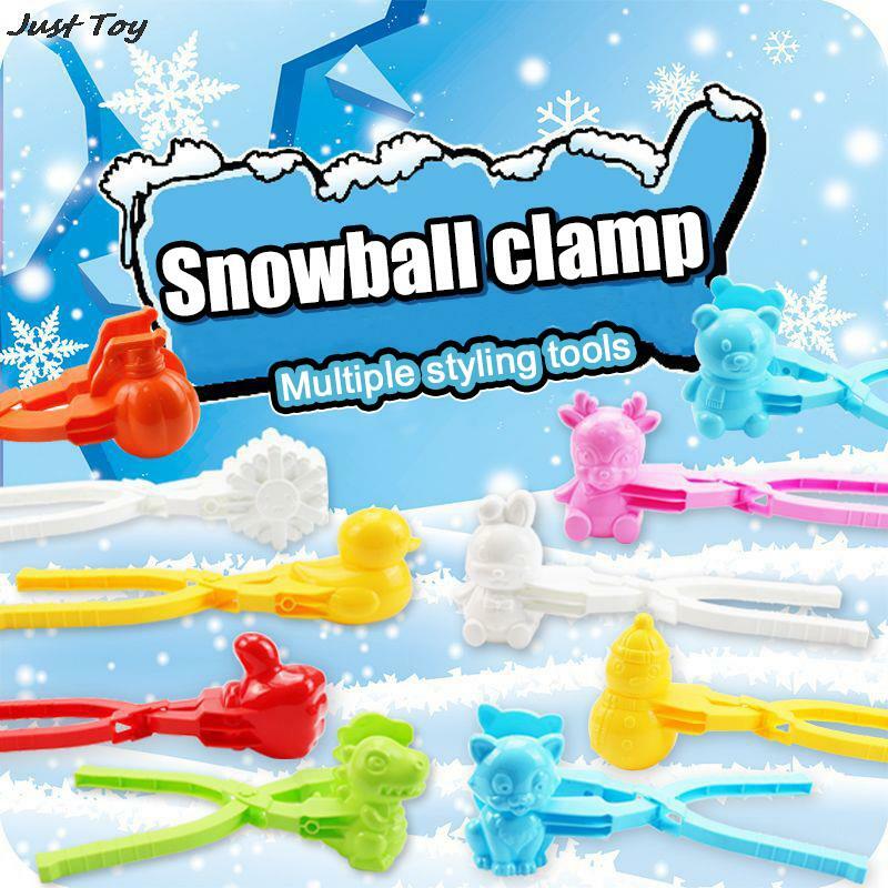 4X Children Snow Ball Clip Snowball Maker Clips Snow Toys Snow Ball Shapes Maker For Kids Winter Outdoor Snowball Fight Games