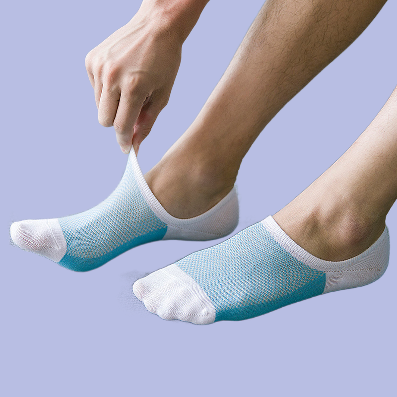 5 Pairs/lot Men Socks Stretchy Shaping Teenagers Short Sock Suit for All Season Non-slip Durable Male Socks Hosiery
