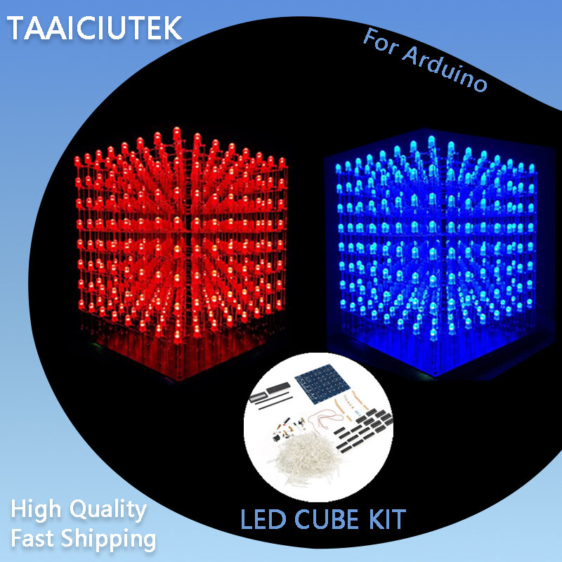 Kit de Electrónica para Proyectos de soldadura, Mini Cubo de luz Led, 8x8x8, DIY