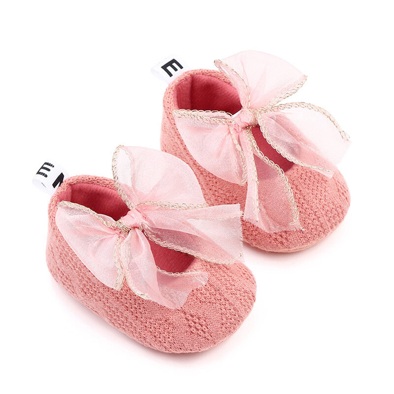 Туфли для новорожденных девочек VISgogo, туфли принцессы на плоской подошве, Необычные вязаные симпатичные туфли для детской кроватки, симпатичные туфли для девочек