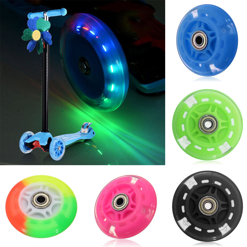 Колеса для скутера, светодиодные мигающие огни, задний свет для скутера, мини 80 мм, бесшумное колесо для скутера, мигающие аксессуары для скейтборда
