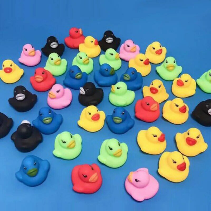 20 pçs/set pouco pato brinquedos banho água jogar banheiro pouco pato amarelo das crianças brinquedos presentes de aniversário