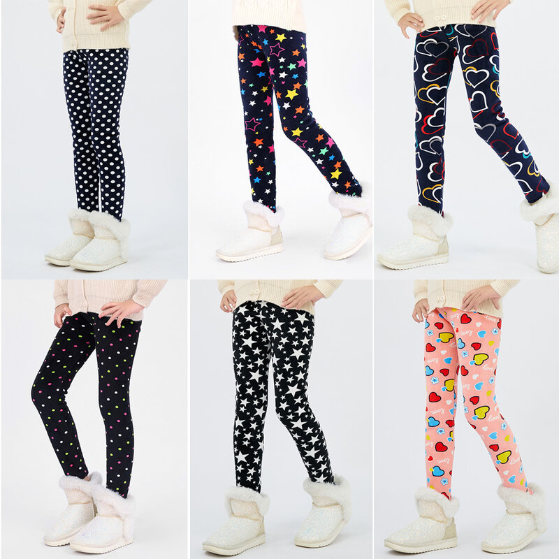SheeCute Girls Winter Warm Pants Kids Fleece Lined Leggings for 3-11 Years SCW8101
