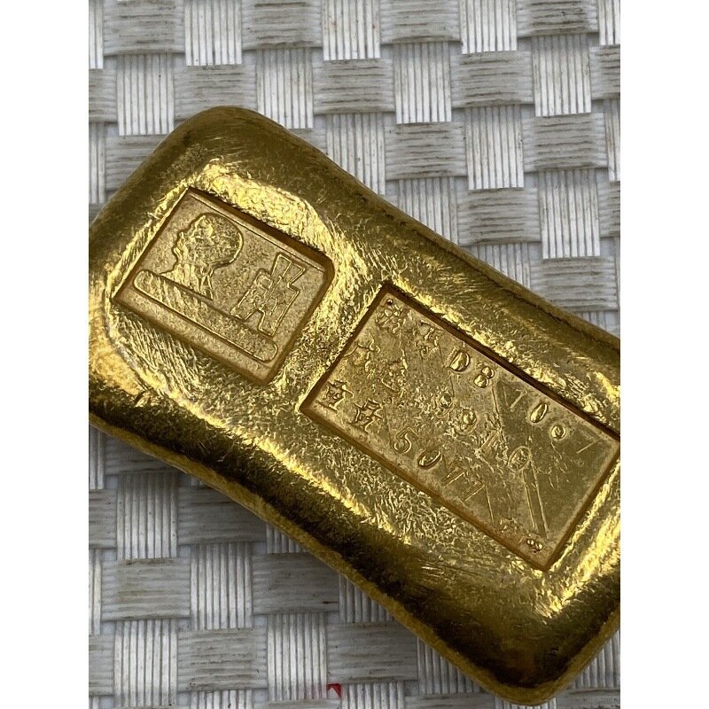 Lingot d'or en cuivre pur plaqué or, lingot d'or antique, pantalon Sun Yat-Sen, pièce de monnaie solide, grand lingot d'or transparent